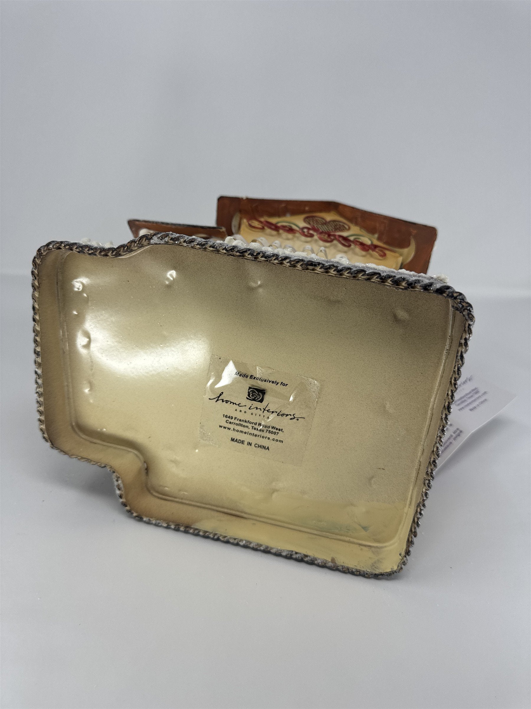 Home Interiors Gingerbread House Candle Holder 57042 Christmas Metal Decor NIB