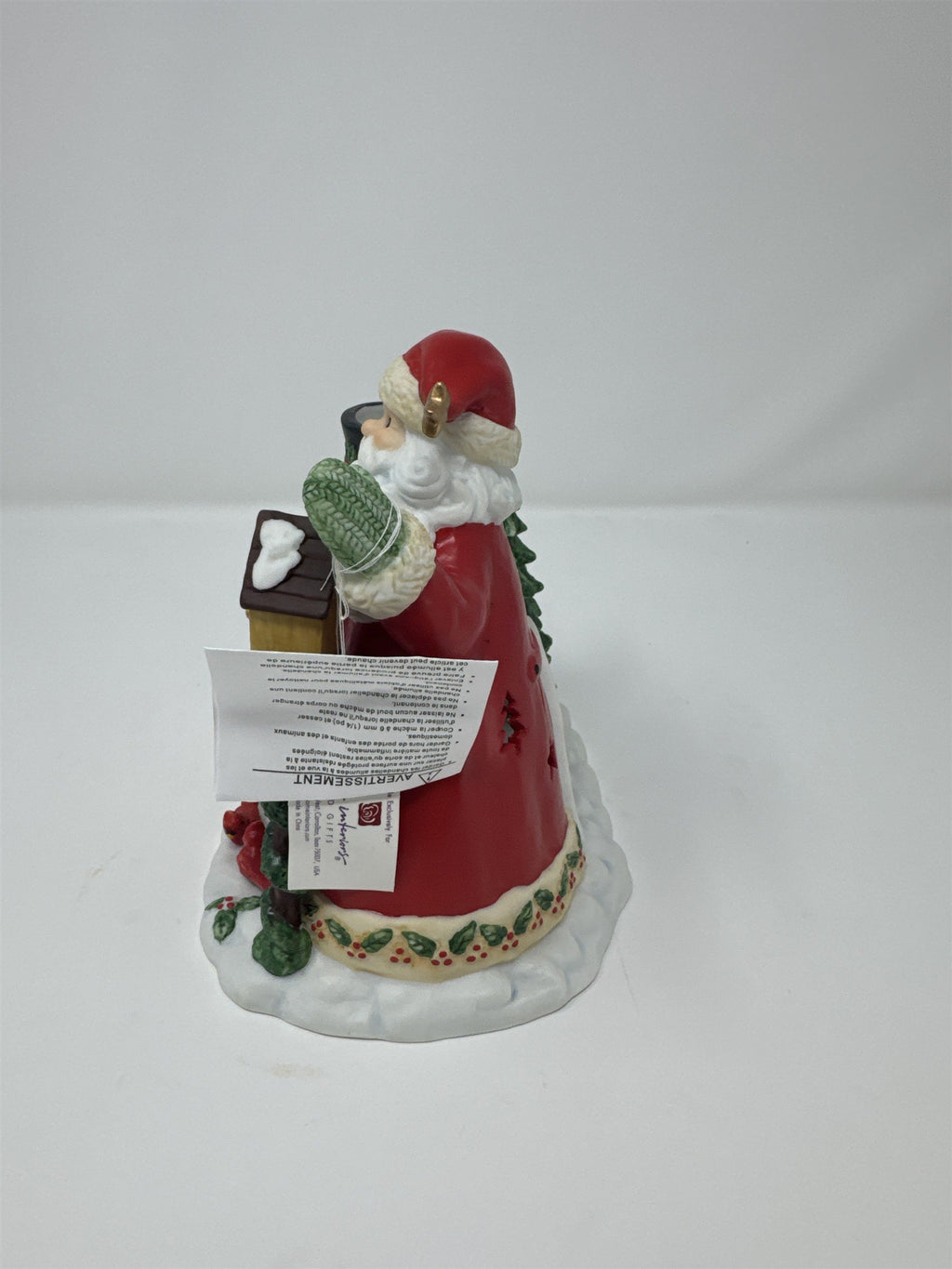 Home Interiors Santa Snowman Candle Holder 92048 Porcelain Christmas Decor 7"