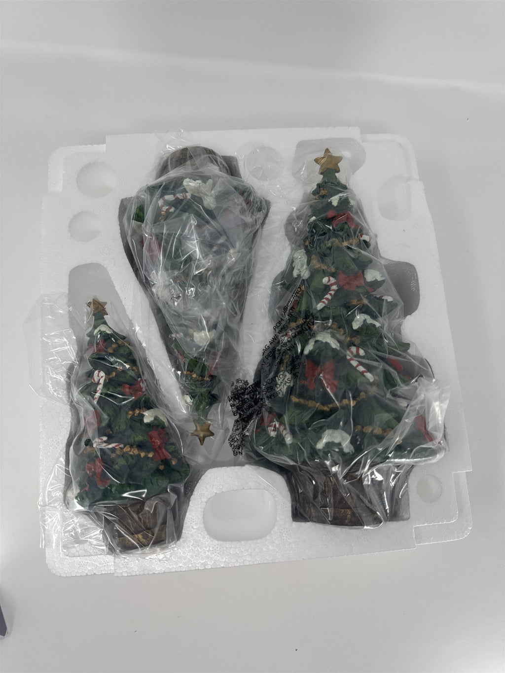 Home Interiors 56039 Set of 3 Christmas Tree Figurines Resin Holiday Decor