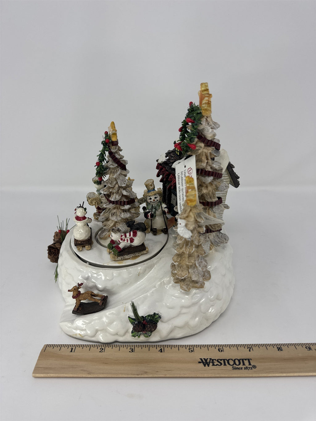 Home Interiors 51043 Musical Lighted Winter Scene Rotating Snowman Figurine
