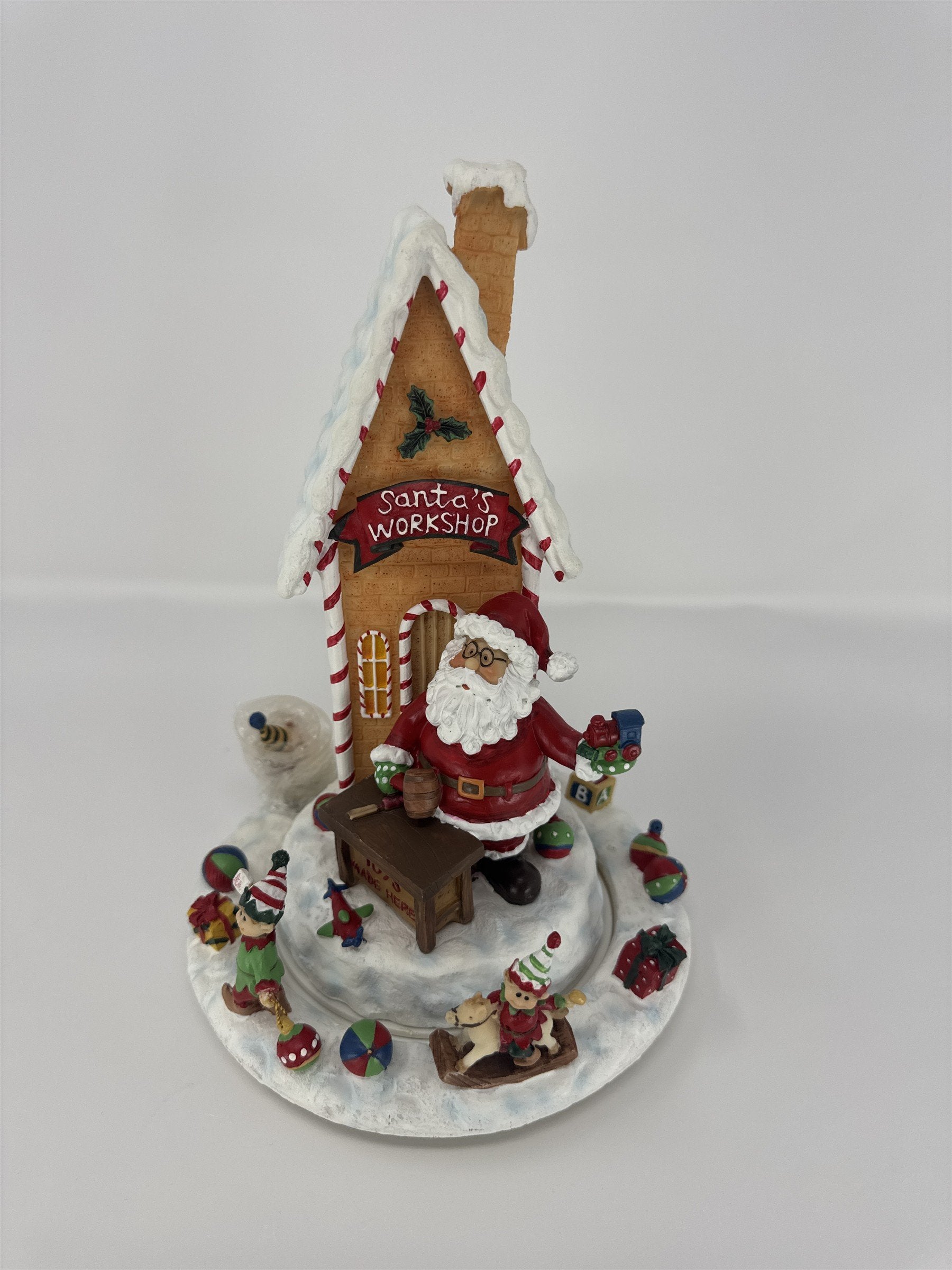 Home Interiors Santa's Workshop Music Box 58057 Animated Christmas Village NIB