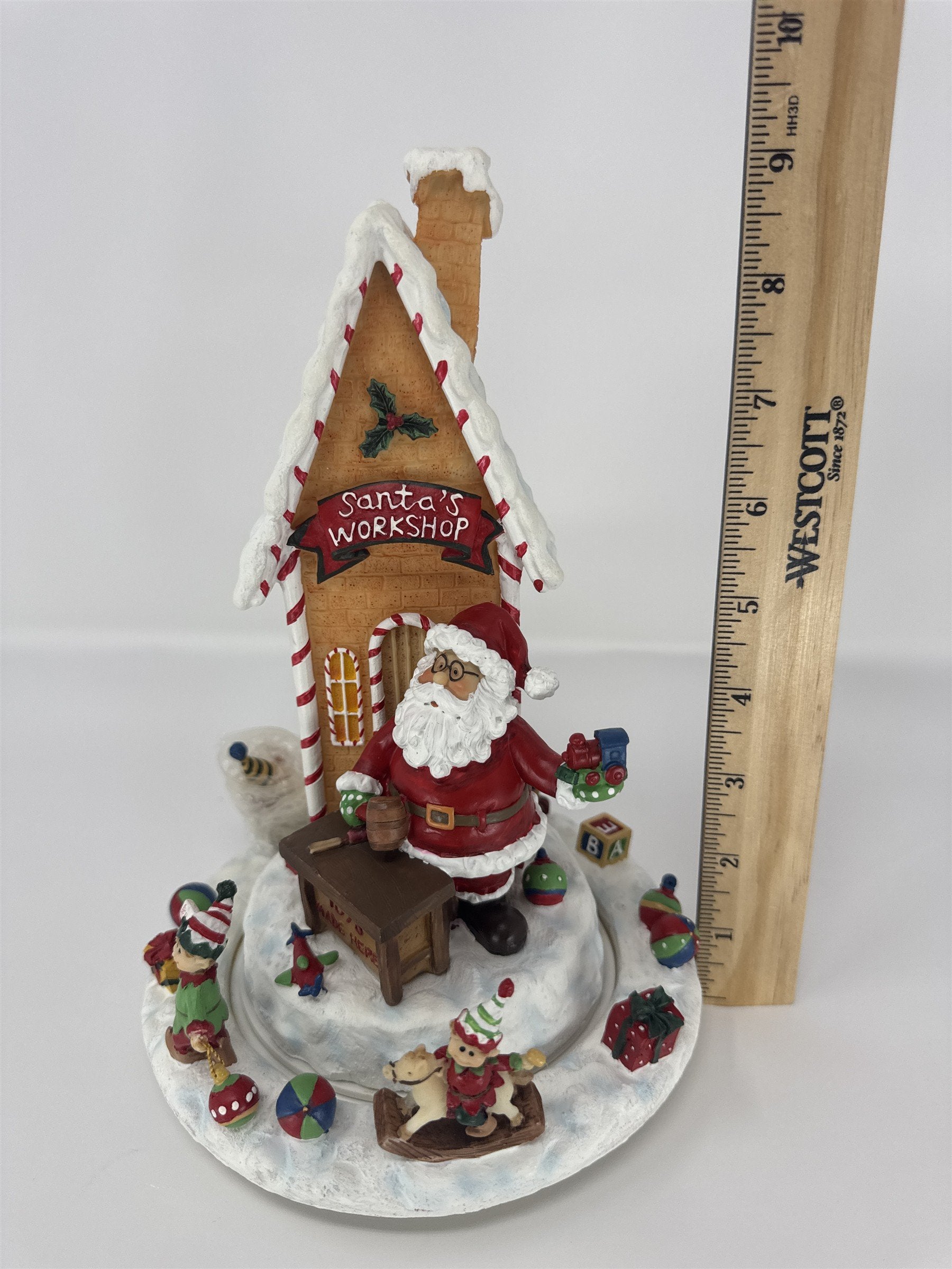 Home Interiors Santa's Workshop Music Box 58057 Animated Christmas Village NIB
