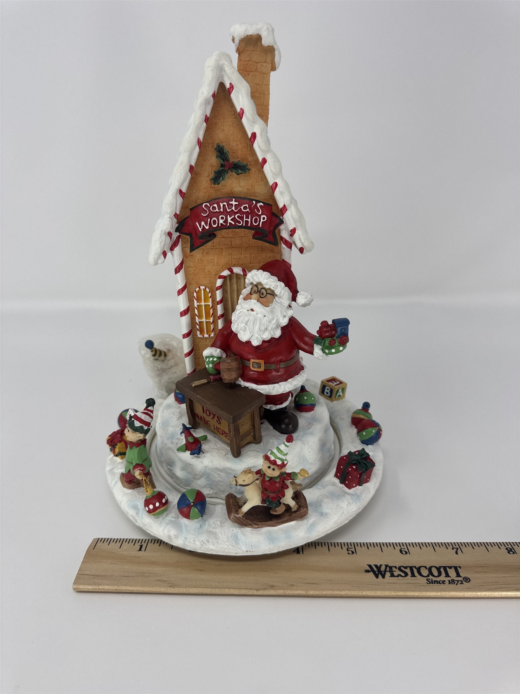 Home Interiors Santa's Workshop Music Box 58057 Animated Christmas Village NIB