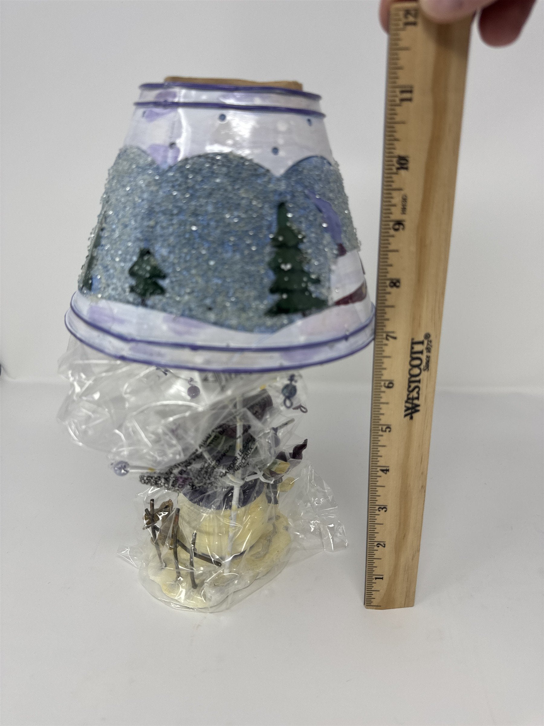 Home Interiors 55028 Snowman Votive Candle Holder Shade Set Winter Village
