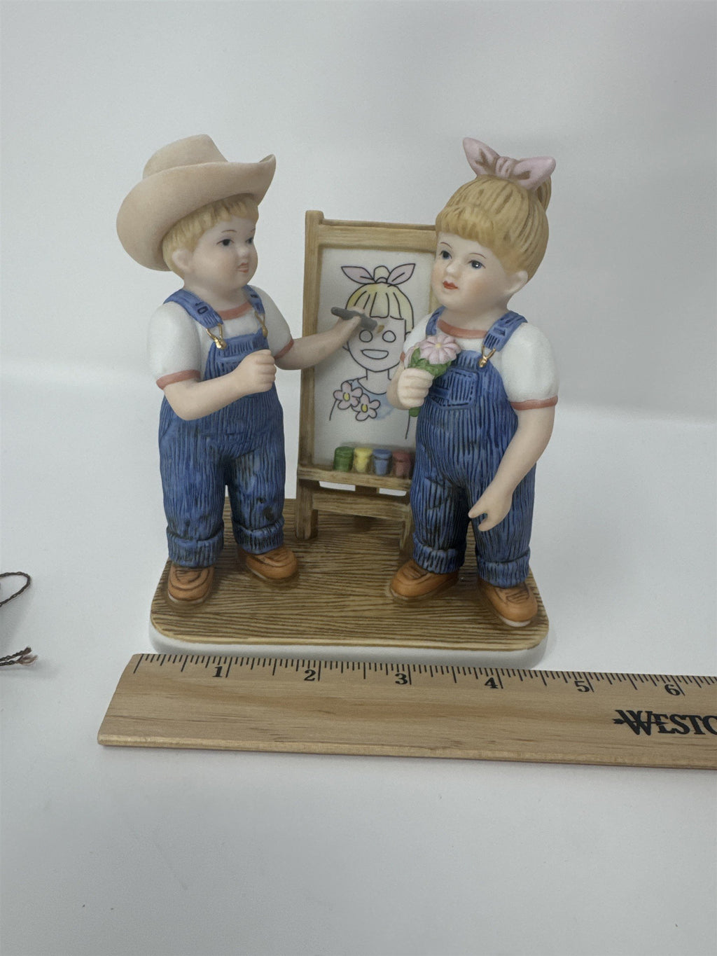 Home Interiors Denim Days Portrait of Debbie Figurine 15356-03 Artist Boy Girl