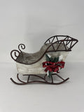 Home Interiors Large Metal Sleigh Sled Christmas Decor White Distressed