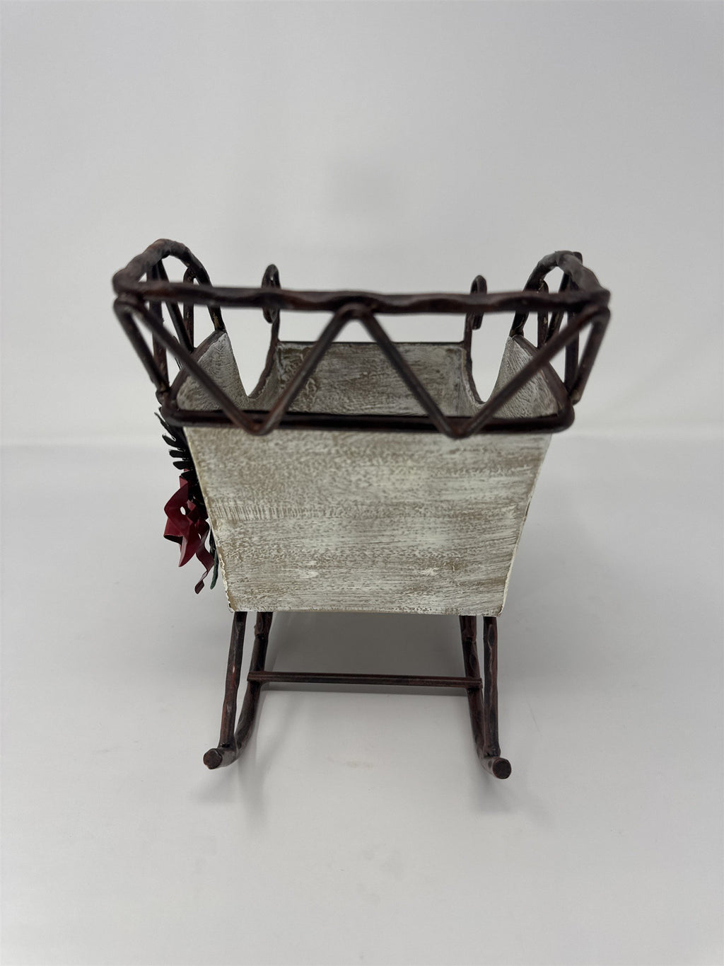 Home Interiors Large Metal Sleigh Sled Christmas Decor White Distressed