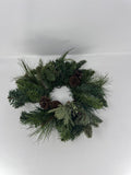 Home Interiors 12" Artificial Pine Wreath Pinecones Berries Christmas Decor
