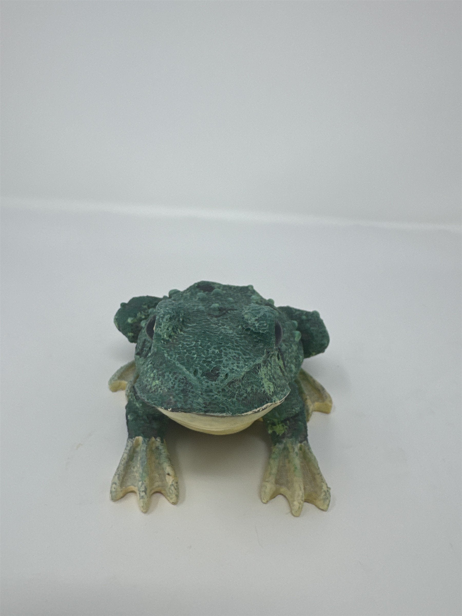Vintage Green Frog Figurine Spotted Toad Garden Decor 5"