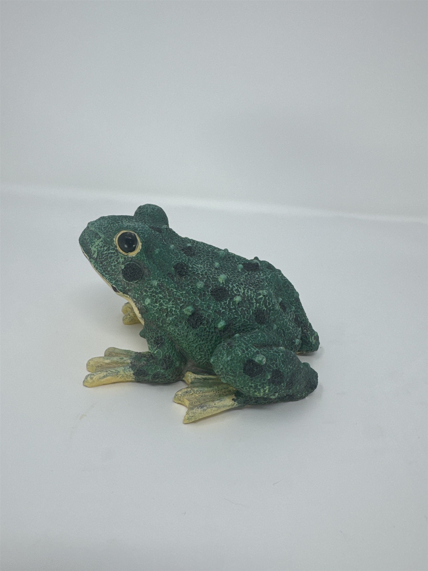 Vintage Green Frog Figurine Spotted Toad Garden Decor 5"