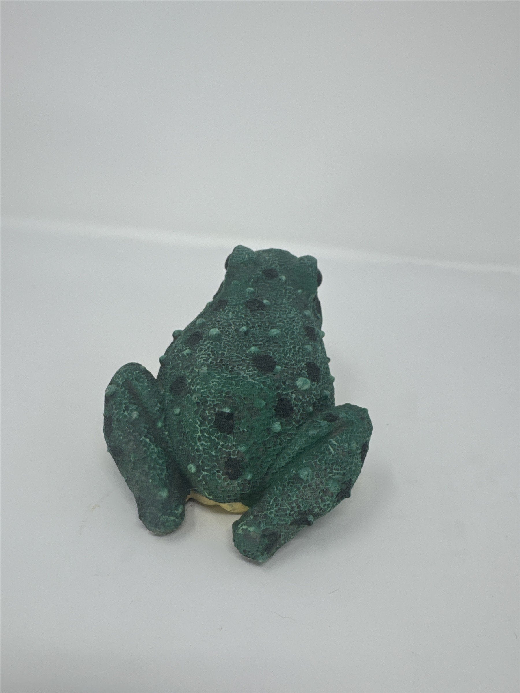 Vintage Green Frog Figurine Spotted Toad Garden Decor 5"