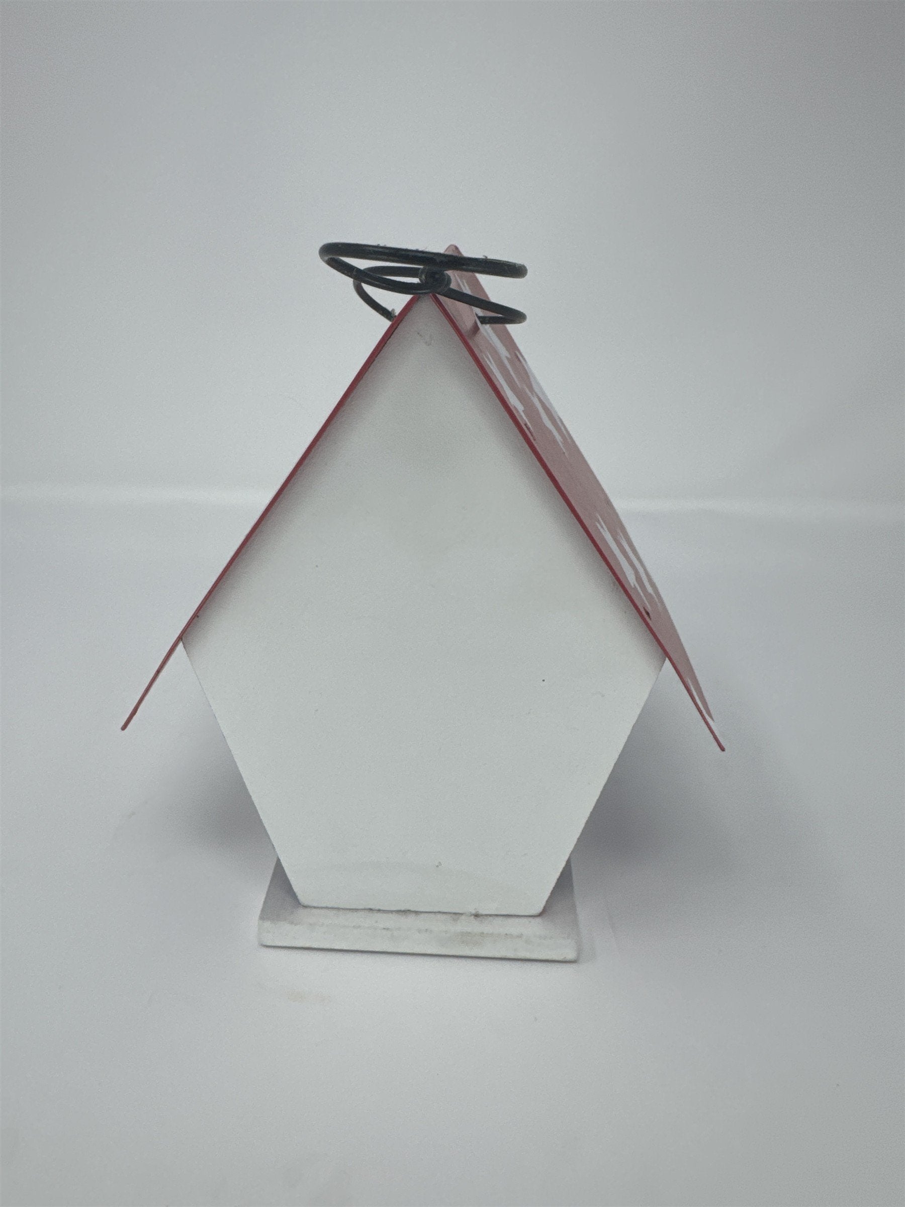 Vintage Patriotic Birdhouse Decor 7" Metal Wood Stars Stripes Red White Blue