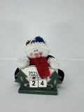 Vintage Snowman Christmas Countdown 6" Wood Block Perpetual Calendar Plush
