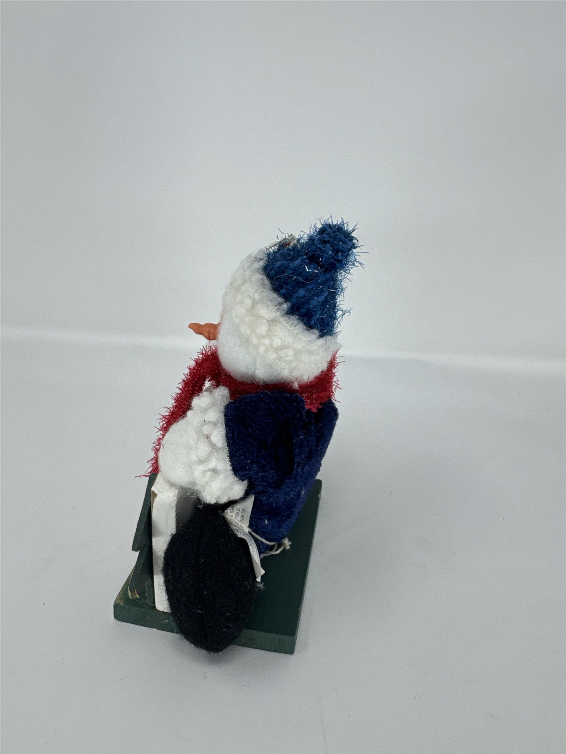 Vintage Snowman Christmas Countdown 6" Wood Block Perpetual Calendar Plush