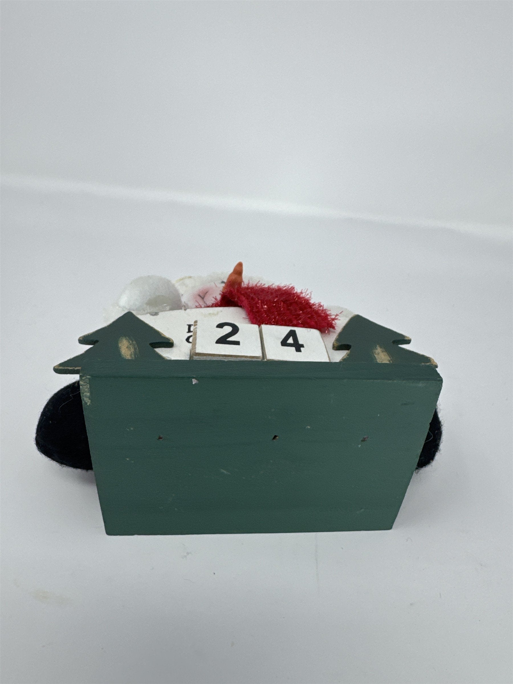 Vintage Snowman Christmas Countdown 6" Wood Block Perpetual Calendar Plush