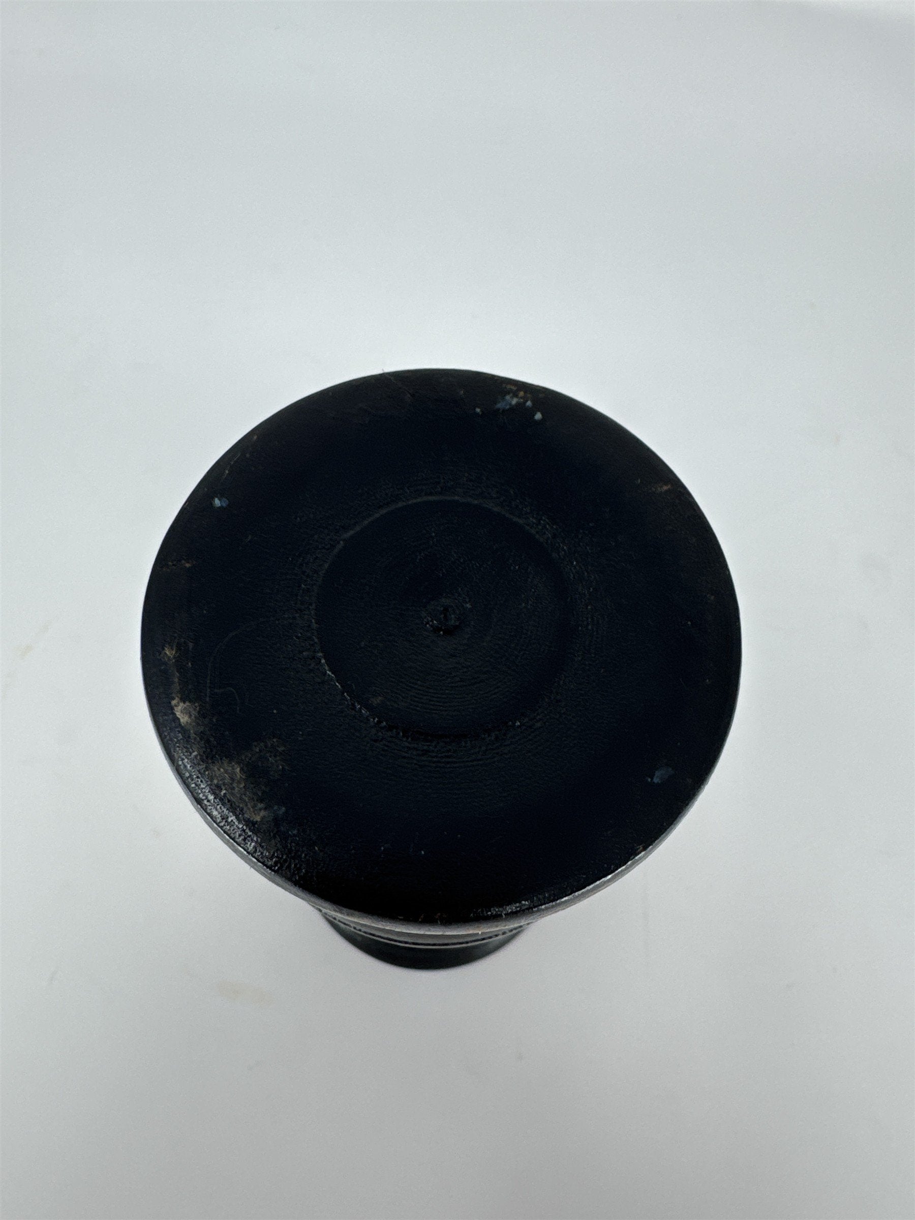 Vintage Hand Carved Wooden Bud Vase 5" Black Etched Floral Design Boho Decor