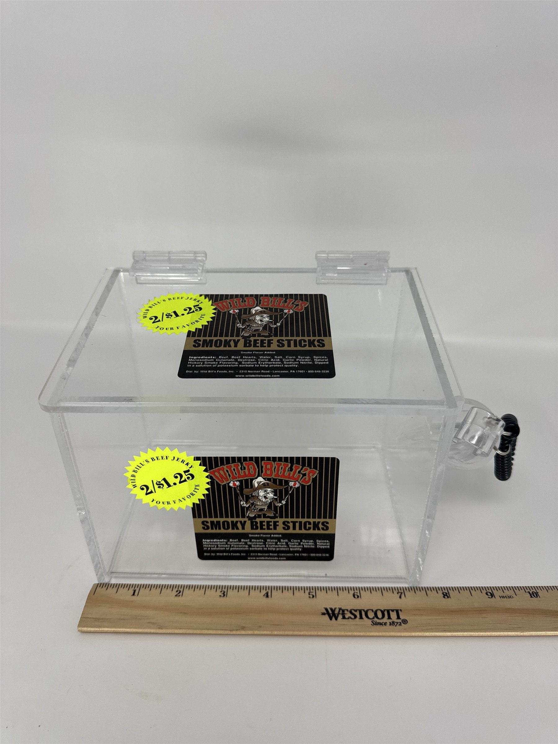 Wild Bill’s Acrylic Countertop Snack Candy Bin with Tongs Clear Display Box