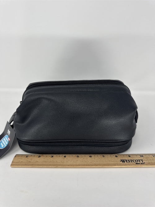 CVS Pharmacy Men's Deluxe Toiletry Bag New with Tags Black Faux Leather Travel