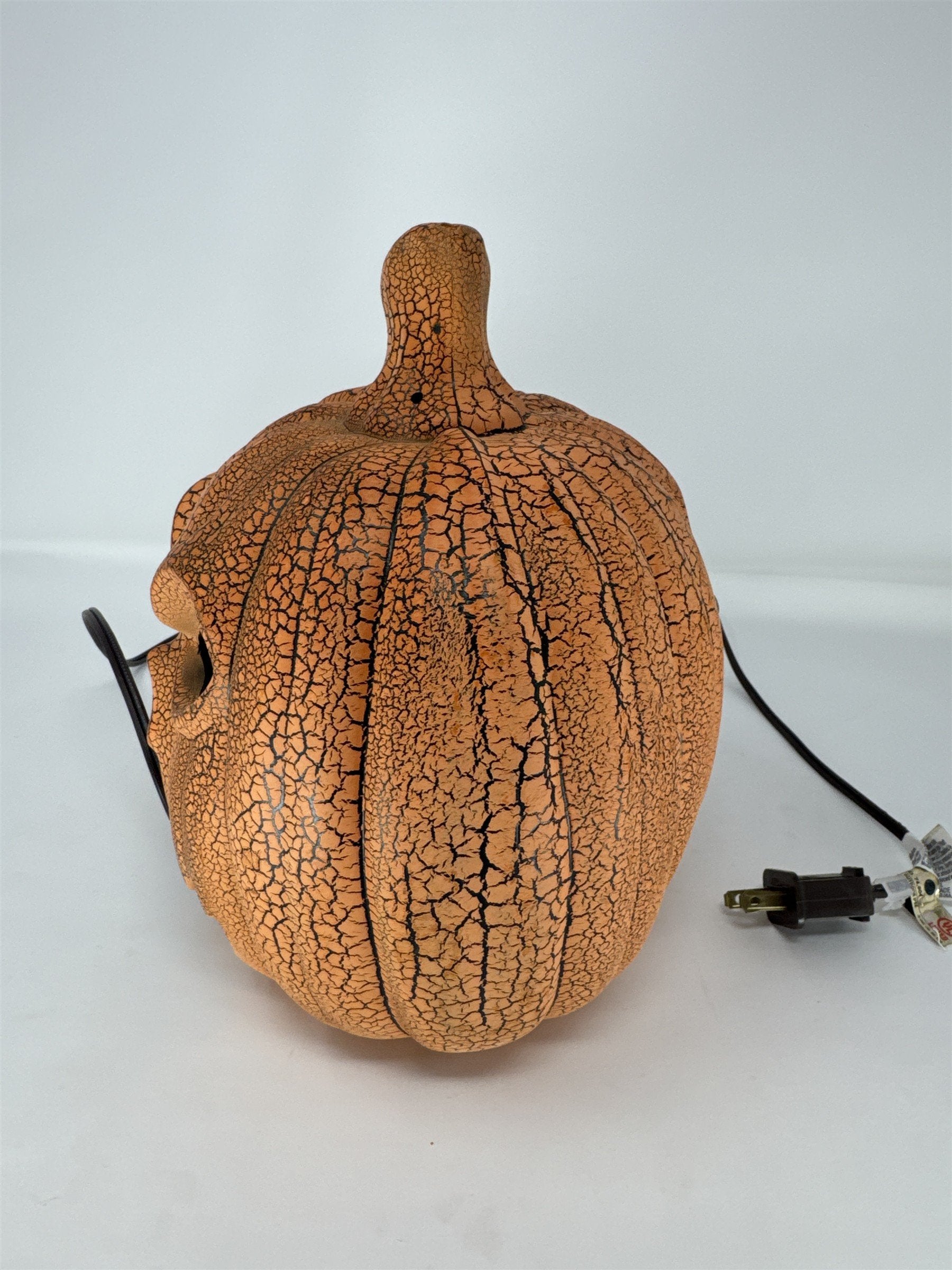 Vintage Scary Angry Pumpkin Jack-O-Lantern Light Up Blow Mold Decor Halloween
