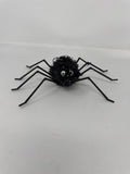 Halloween Tinsel Spider 8" Black Fuzzy Creepy Crawler Haunted House Prop Decor