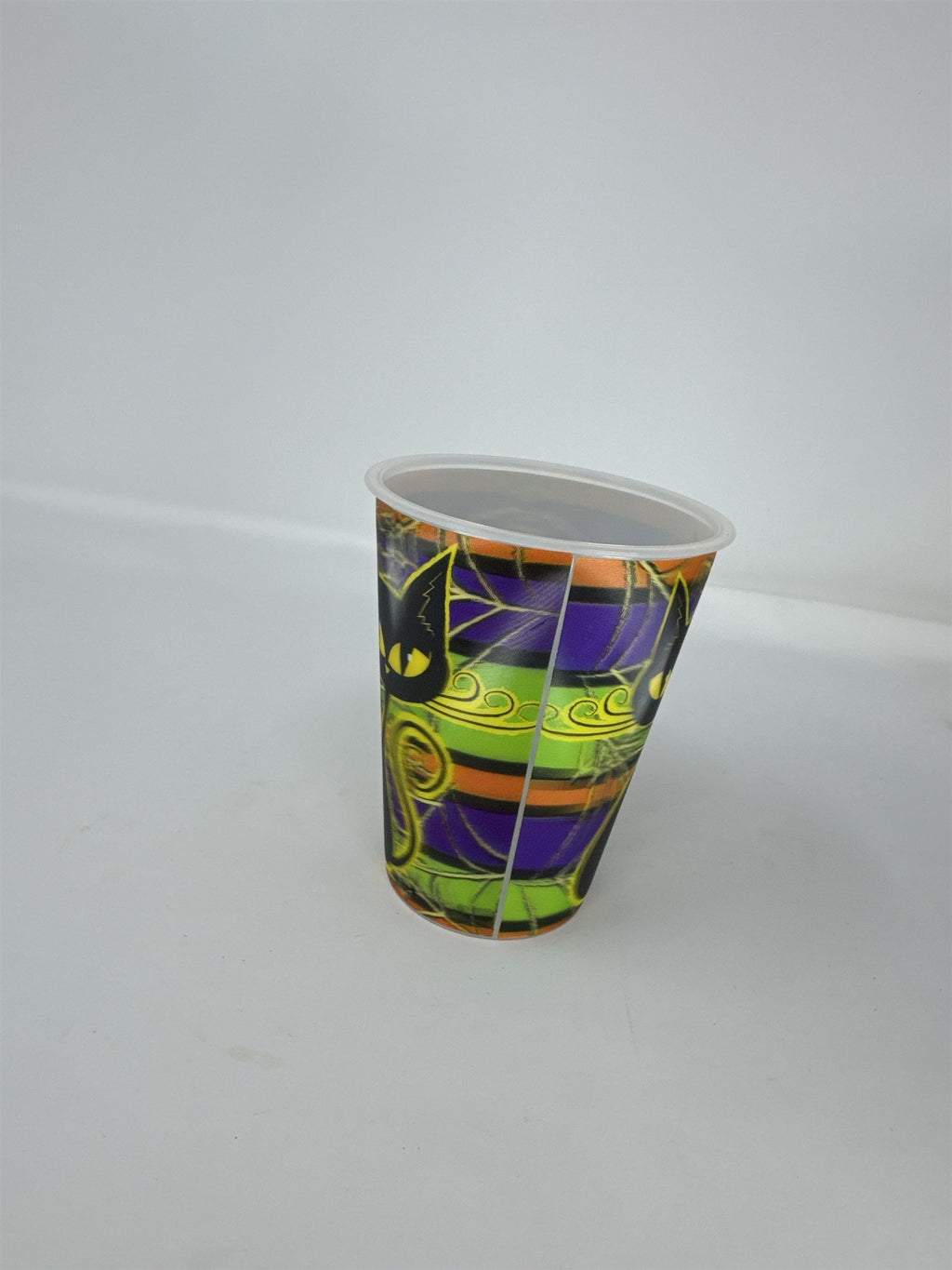 C. Grove Halloween Black Cat Holographic Plastic Cup 3D 16oz Party Decor 5"