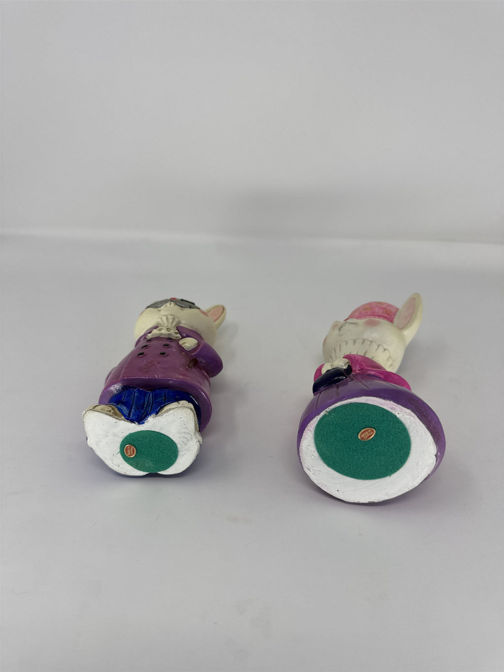 Vintage Japan Easter Bunny Figurine Pair Mid Century Anthropomorphic Rabbit 5"