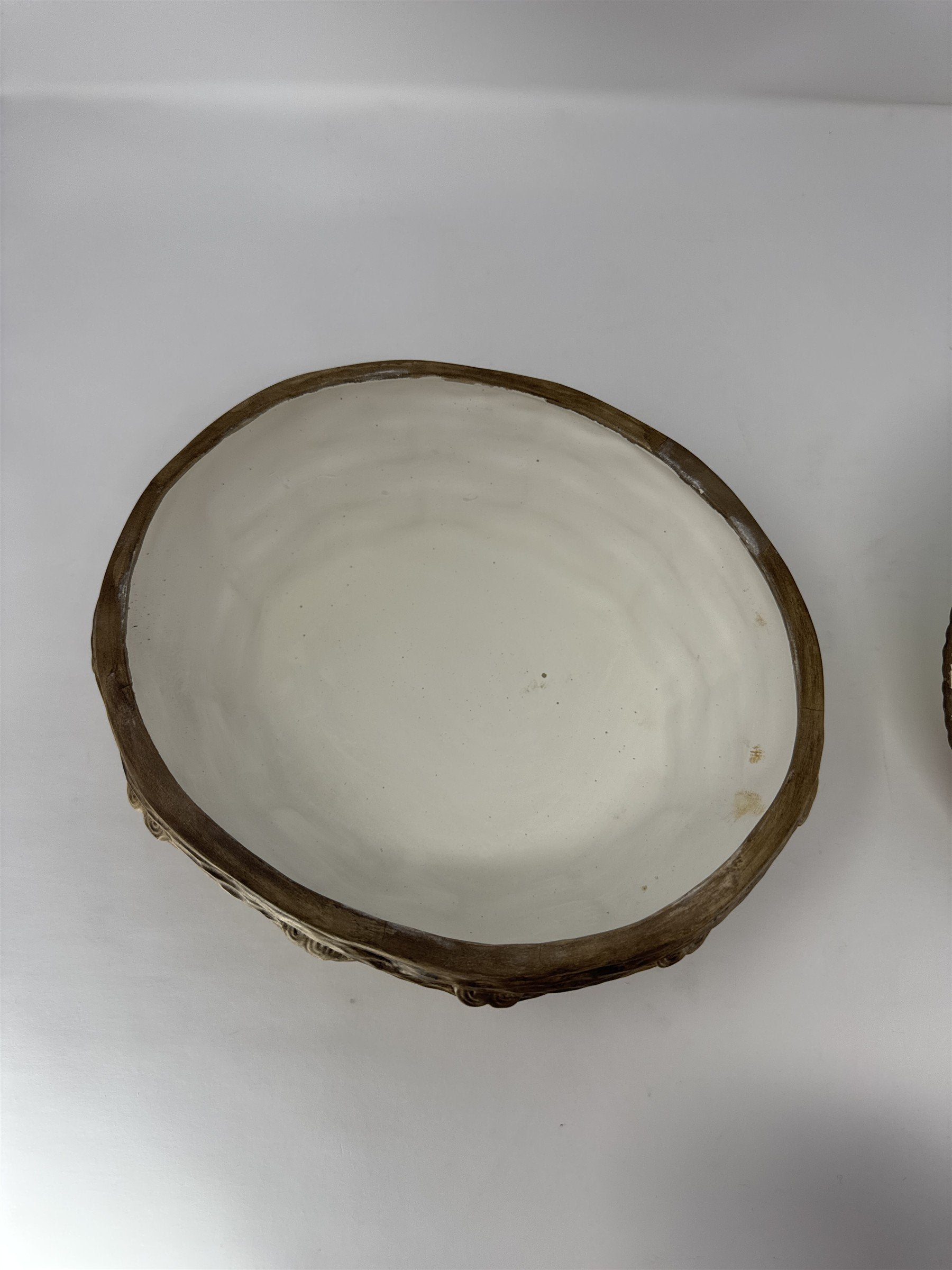 Vintage Easter Basket Candy Dish Ceramic Painted Chick Figurine Lidded Bowl
