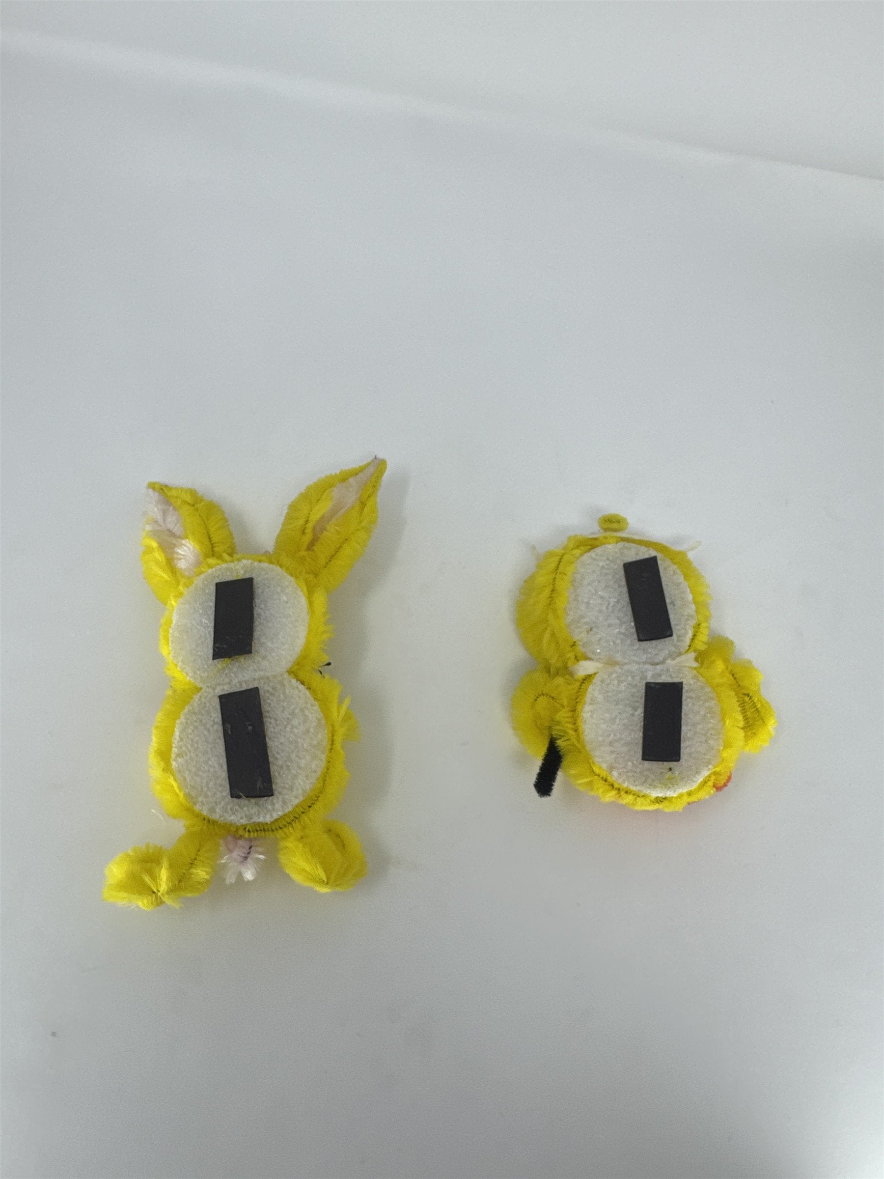 Vintage Easter Bunny and Owl Refrigerator Magnets Handmade Pipe Cleaners 2pc