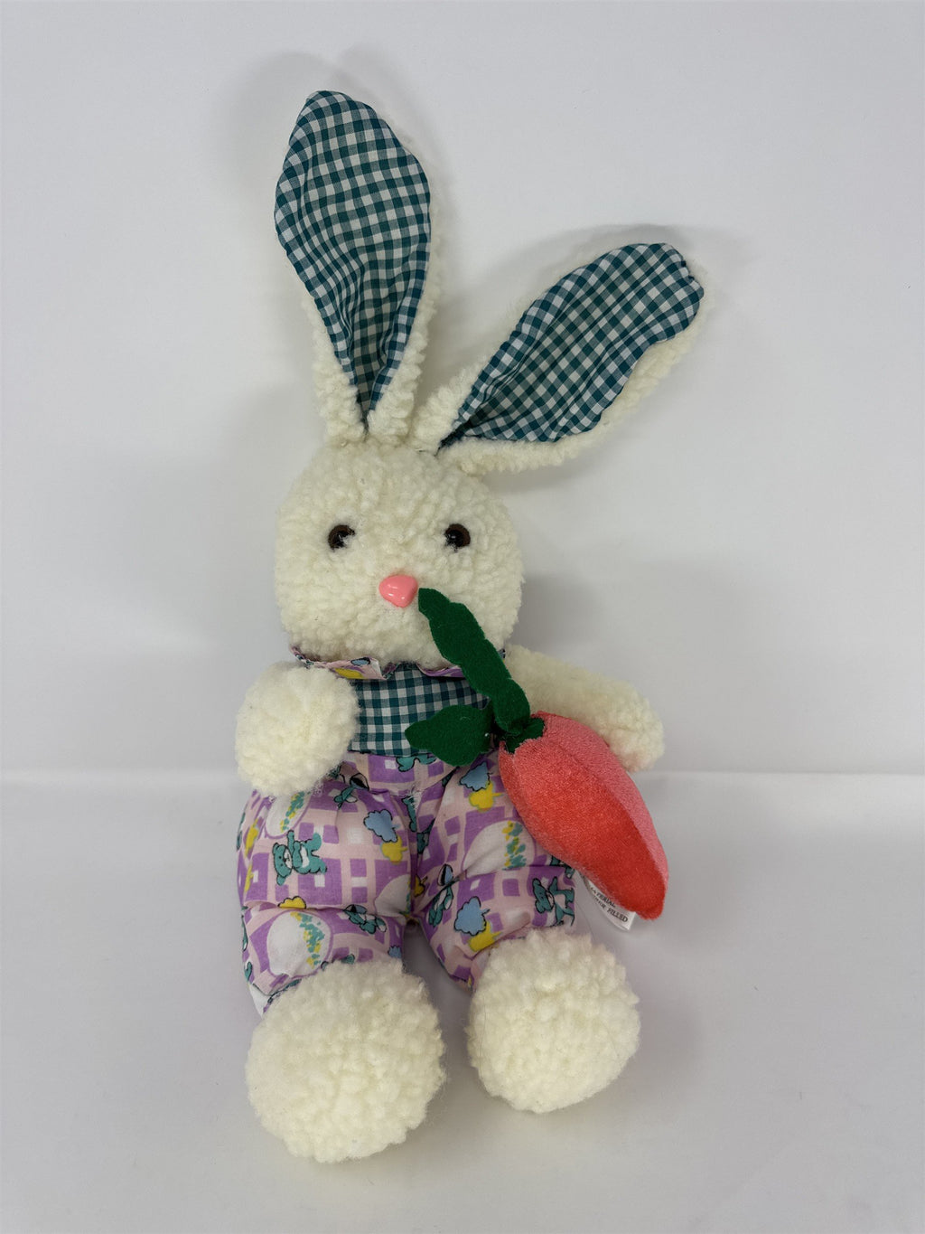 Easter Bunny Rabbit Plush Stuffed Animal Soft White Fur Pink Ears Holiday