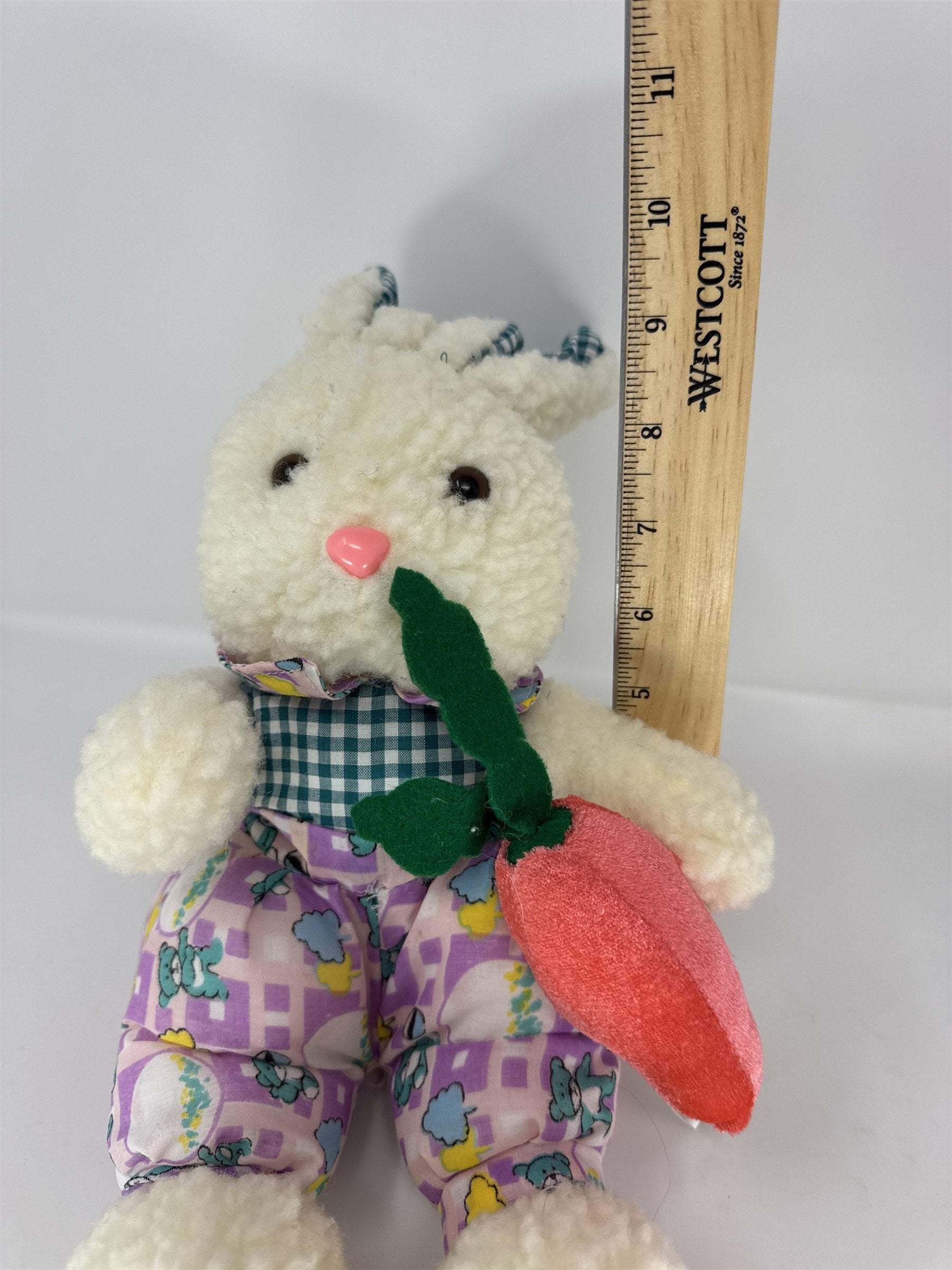 Easter Bunny Rabbit Plush Stuffed Animal Soft White Fur Pink Ears Holiday