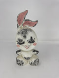 Vintage Sassy Easter Bunny Ceramic Figurine Hand Painted Winking Rabbit