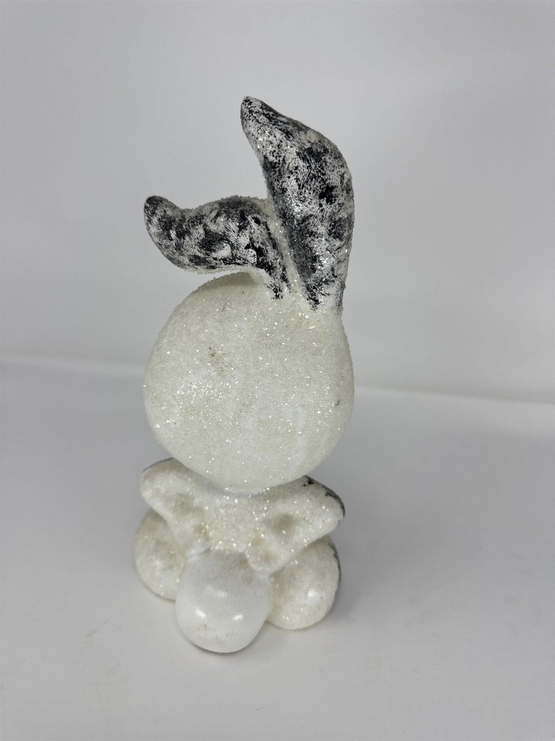 Vintage Sassy Easter Bunny Ceramic Figurine Hand Painted Winking Rabbit