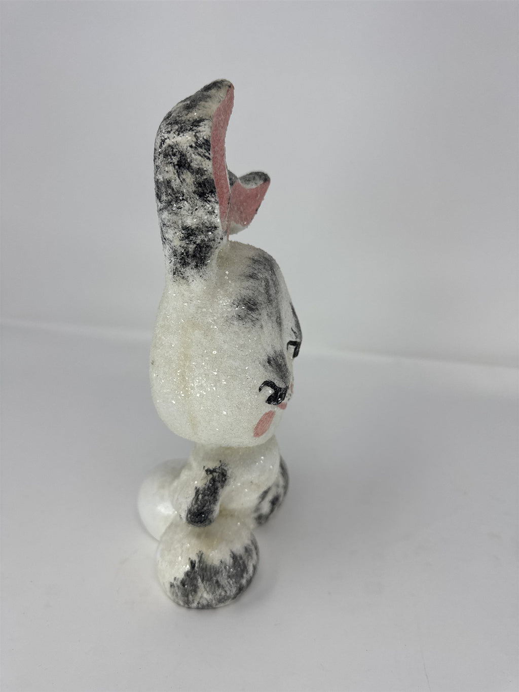 Vintage Sassy Easter Bunny Ceramic Figurine Hand Painted Winking Rabbit