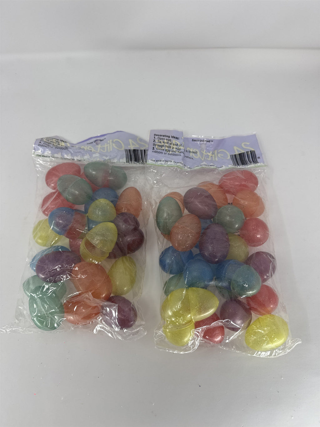 Vintage Hill's Mini Easter Eggs Lot of 48 Glitter Plastic Easter Eggs