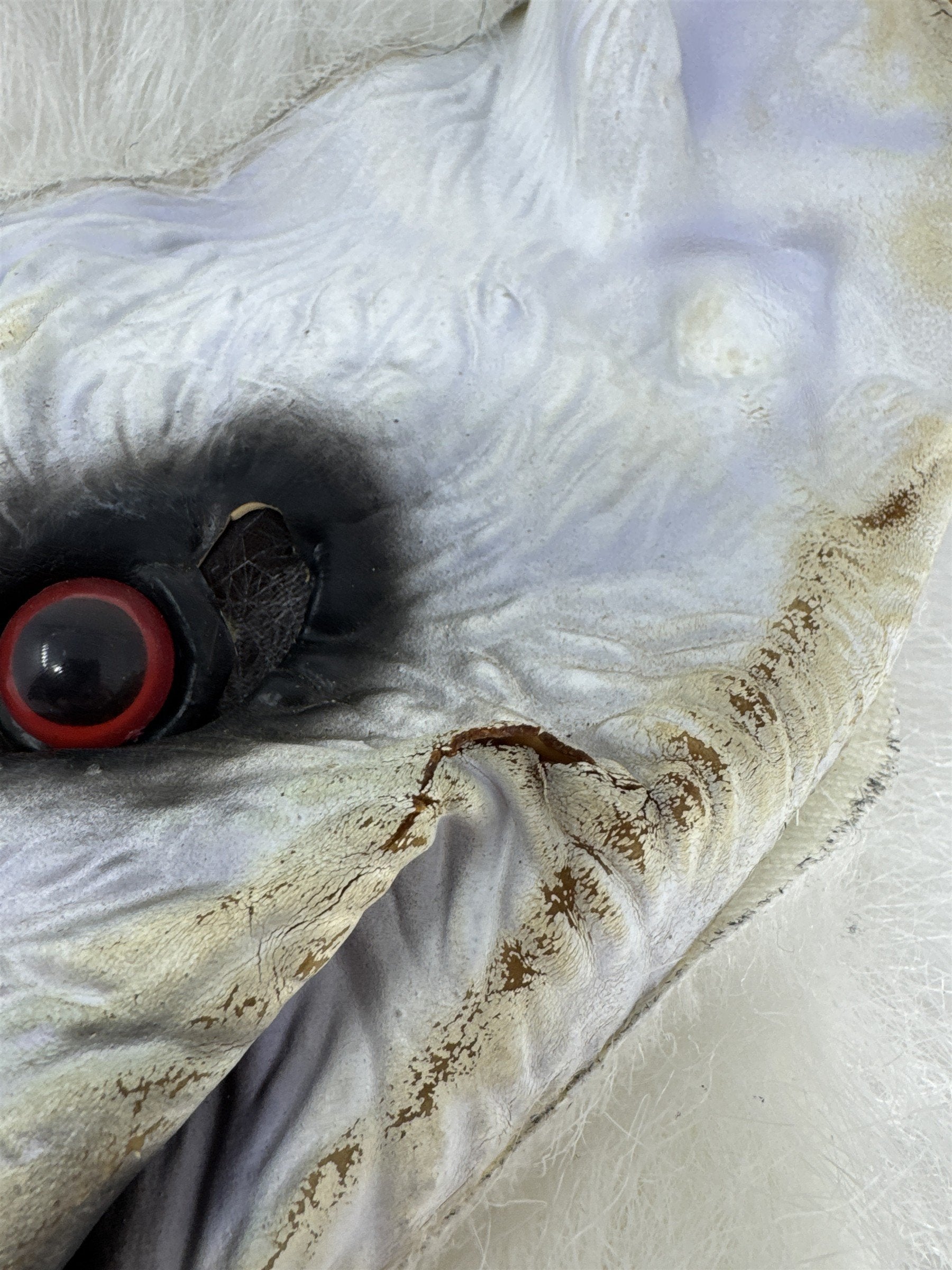Vintage White Werewolf Mask Halloween Yeti Abominable Snowman Furry Monster Vtg