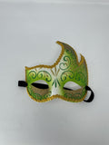 Vintage Masquerade Mask Green White Gold Glitter Venetian Eye Mask Party