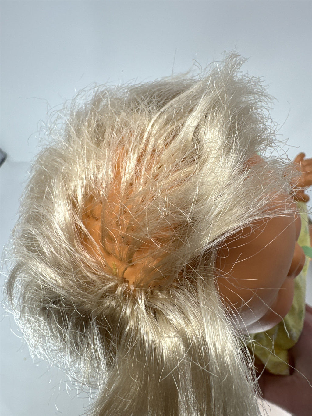 Vintage Blonde Baby Doll Yellow Floral Dress Lace Bloomers Blue Eyes Vtg