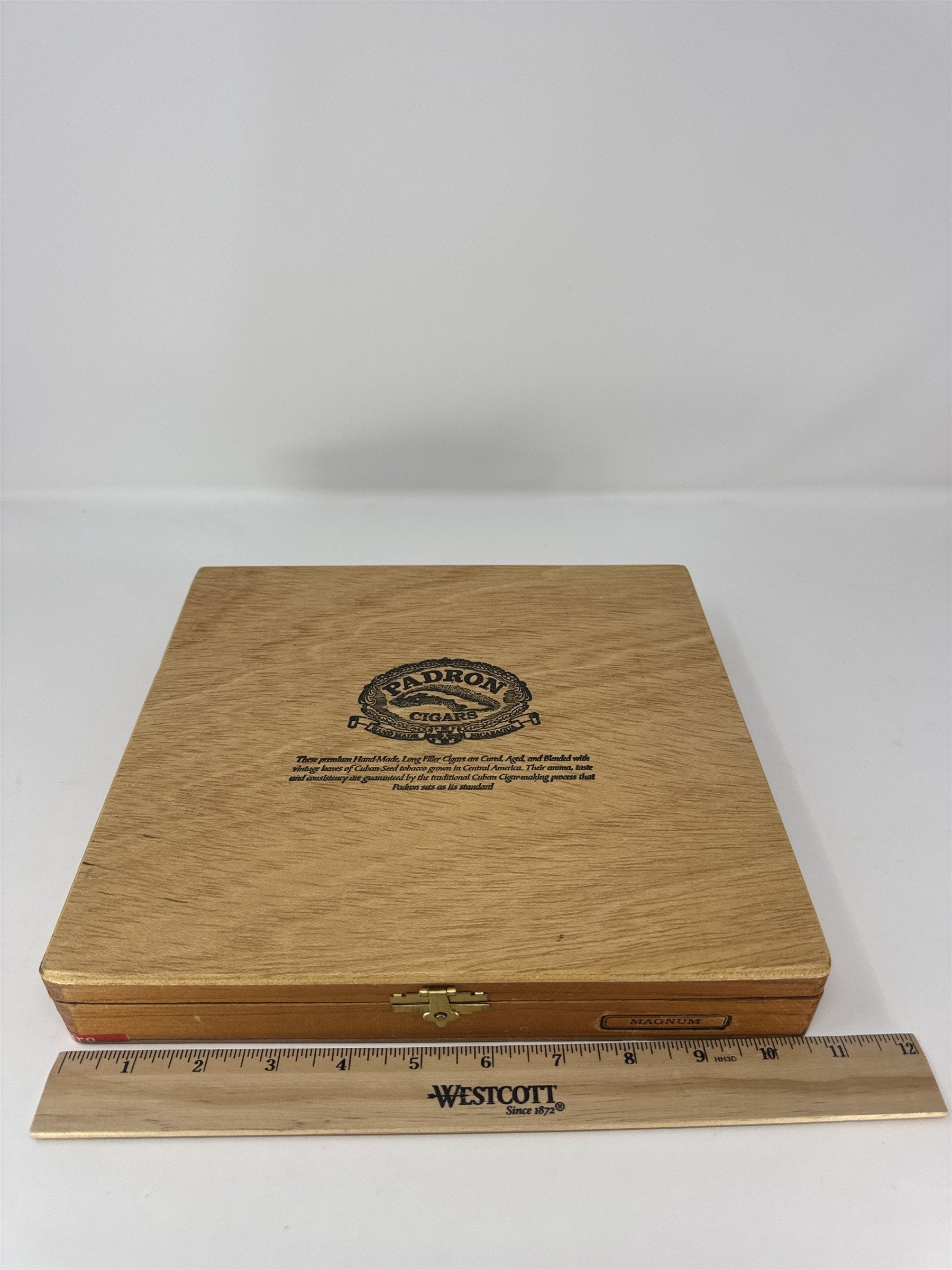 Padron Cigars Empty Wooden Cigar Box Magnum Series Natural Wood Storage