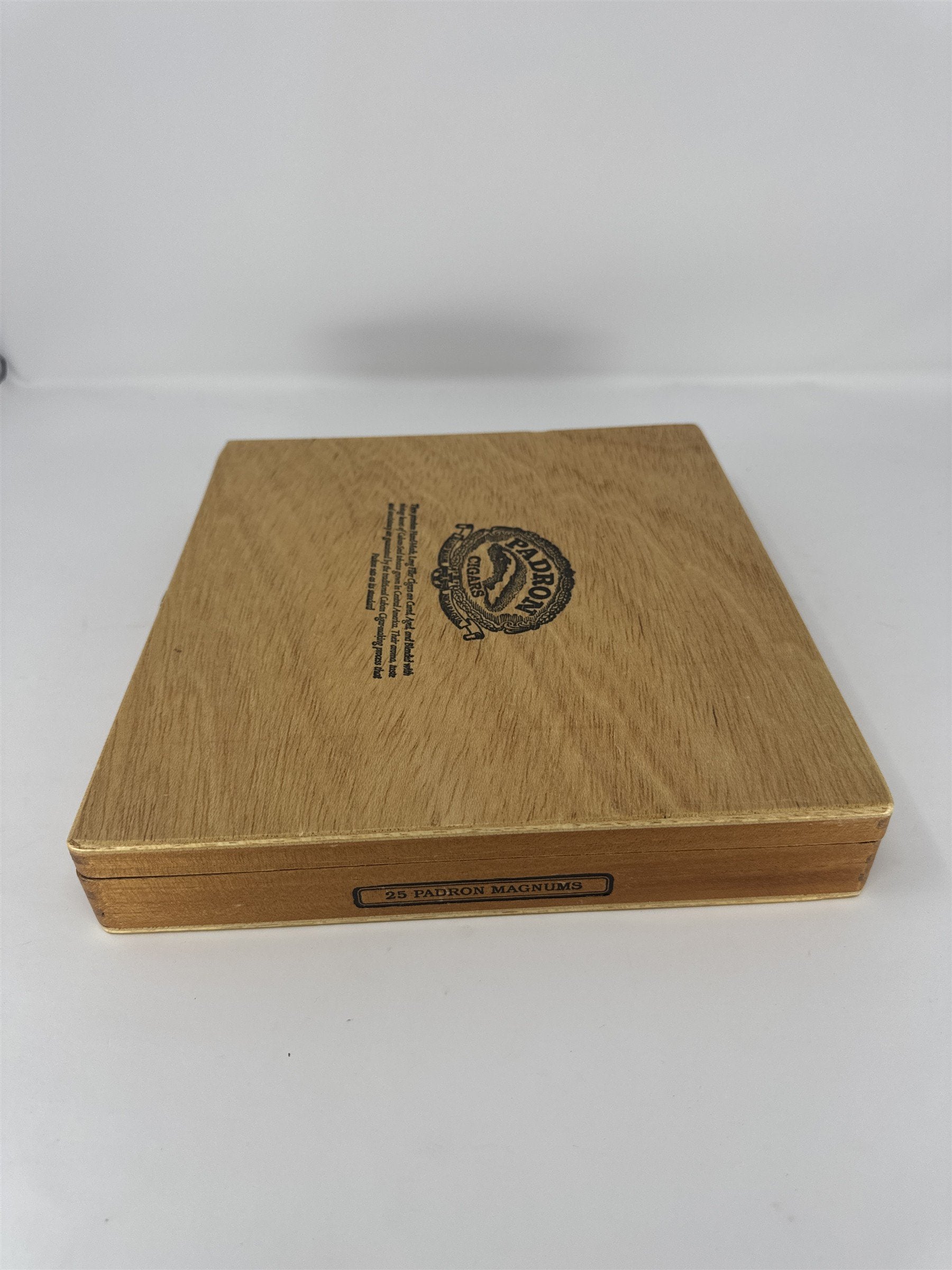 Padron Cigars Empty Wooden Cigar Box Magnum Series Natural Wood Storage