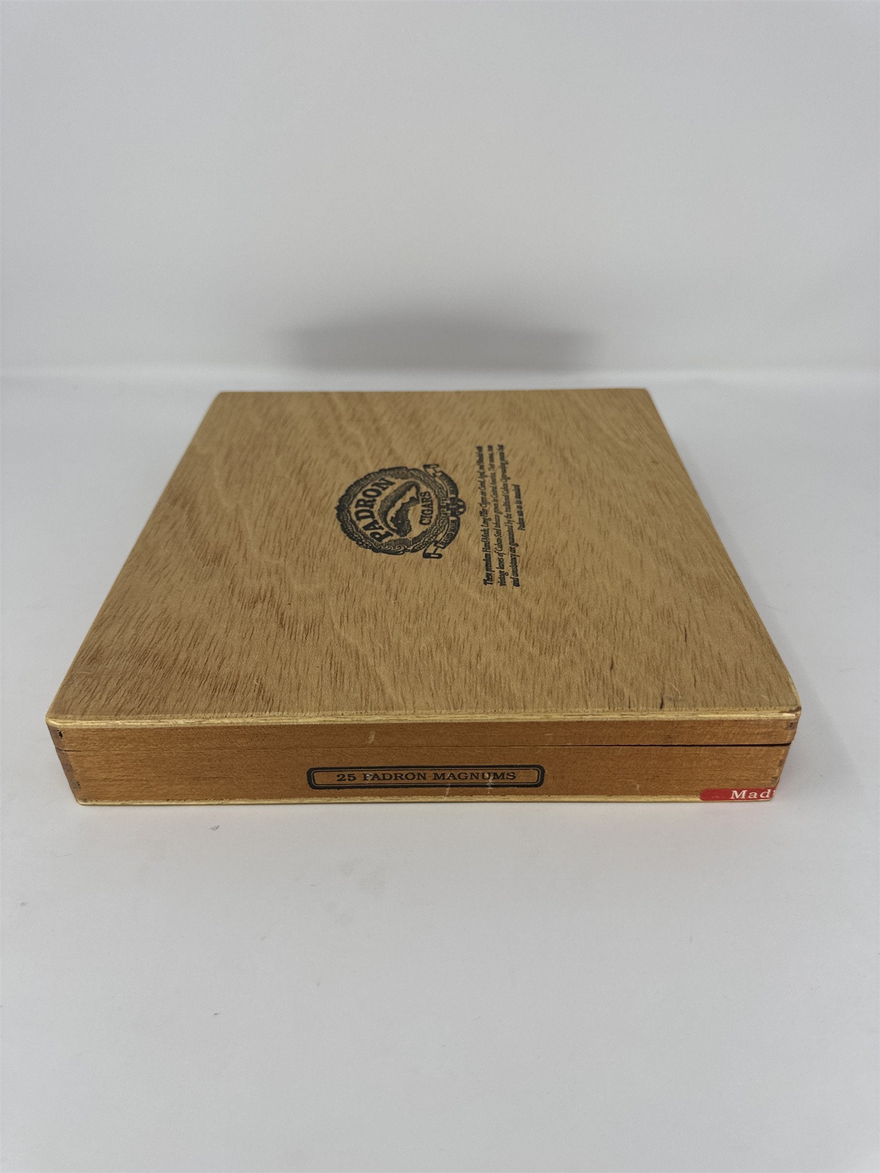 Padron Cigars Empty Wooden Cigar Box Magnum Series Natural Wood Storage