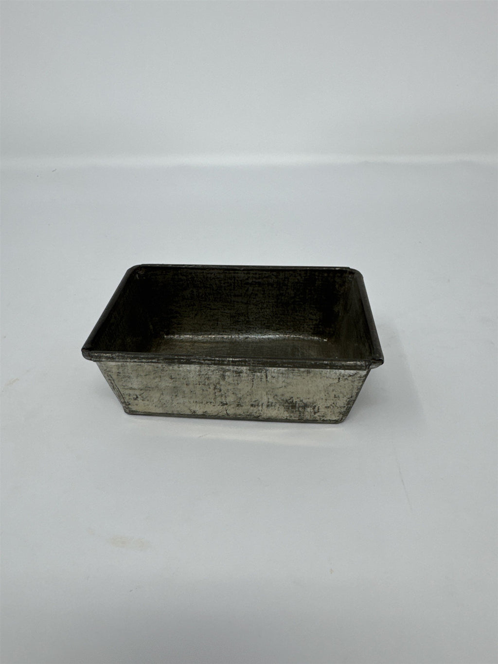 Vintage Miniature Tin Loaf Pan Rusty Distressed Small Metal Baking Mold