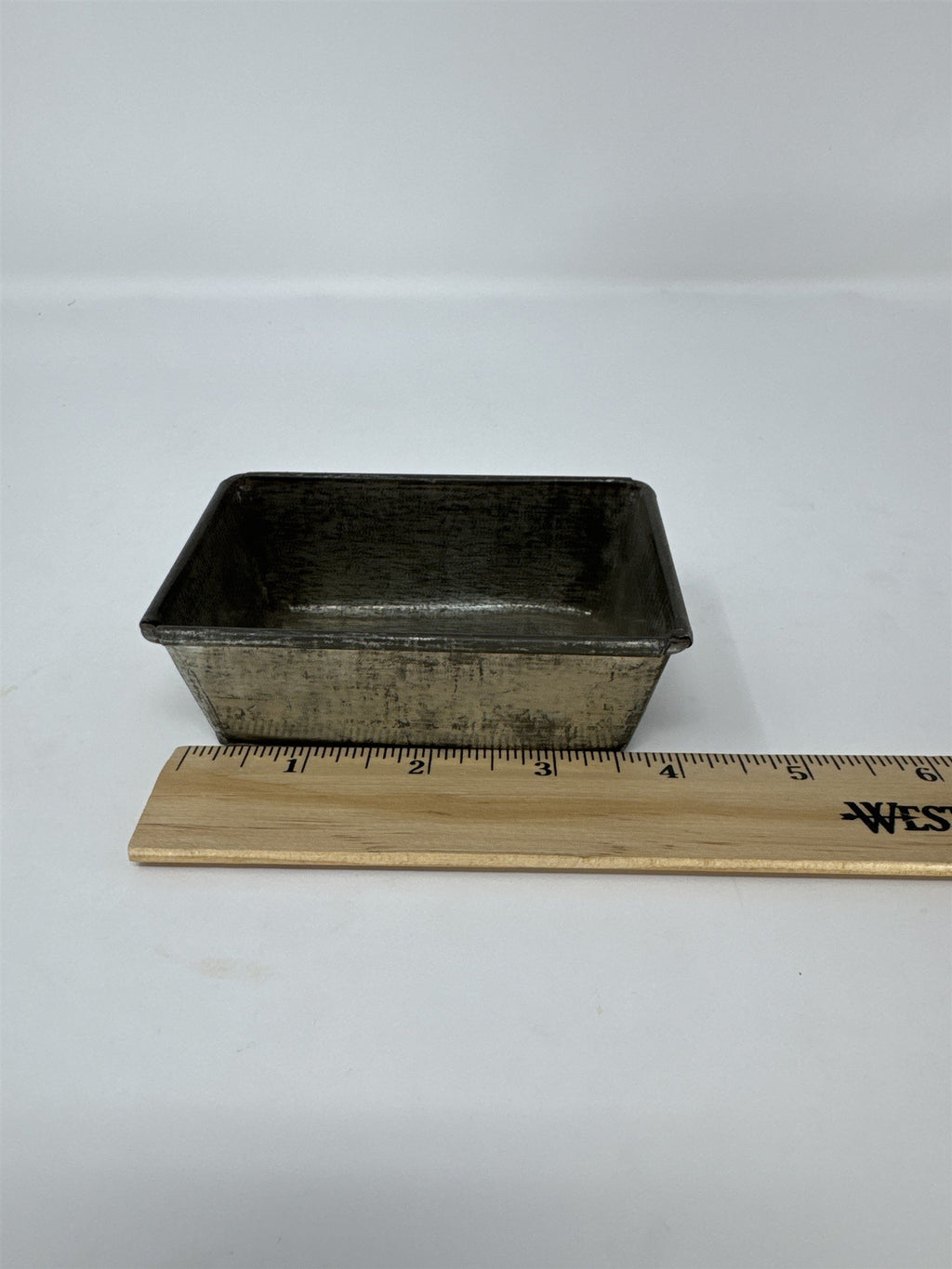 Vintage Miniature Tin Loaf Pan Rusty Distressed Small Metal Baking Mold
