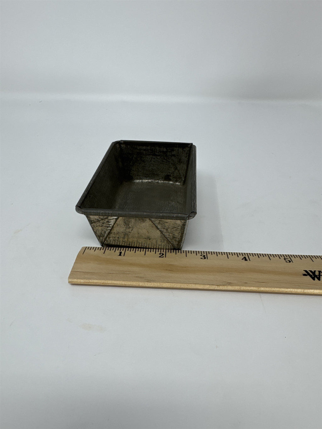 Vintage Miniature Tin Loaf Pan Rusty Distressed Small Metal Baking Mold