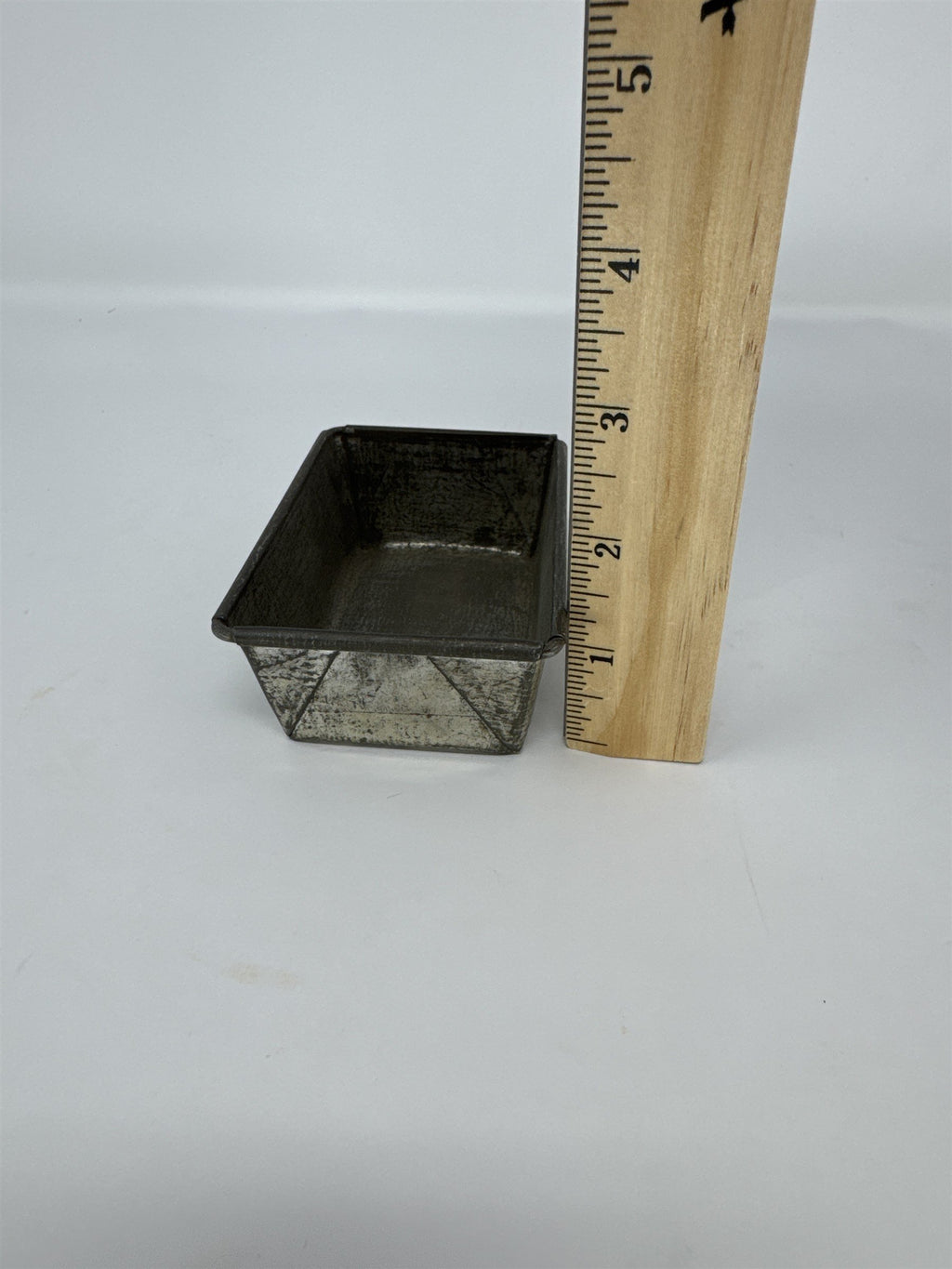Vintage Miniature Tin Loaf Pan Rusty Distressed Small Metal Baking Mold