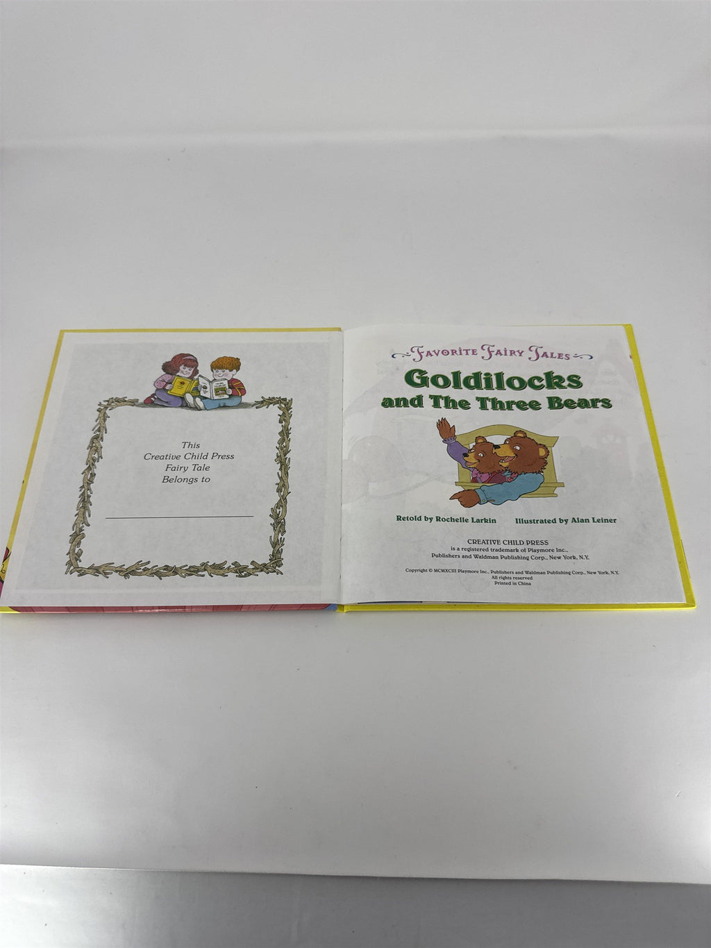 Vtg Goldilocks and The Three Bears Book Favorite Fairy Tales Alan Leiner
