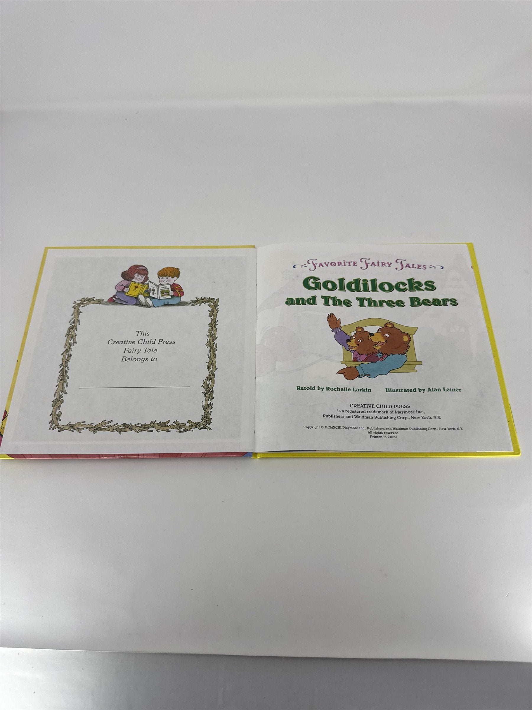 Vtg Goldilocks and The Three Bears Book Favorite Fairy Tales Alan Leiner