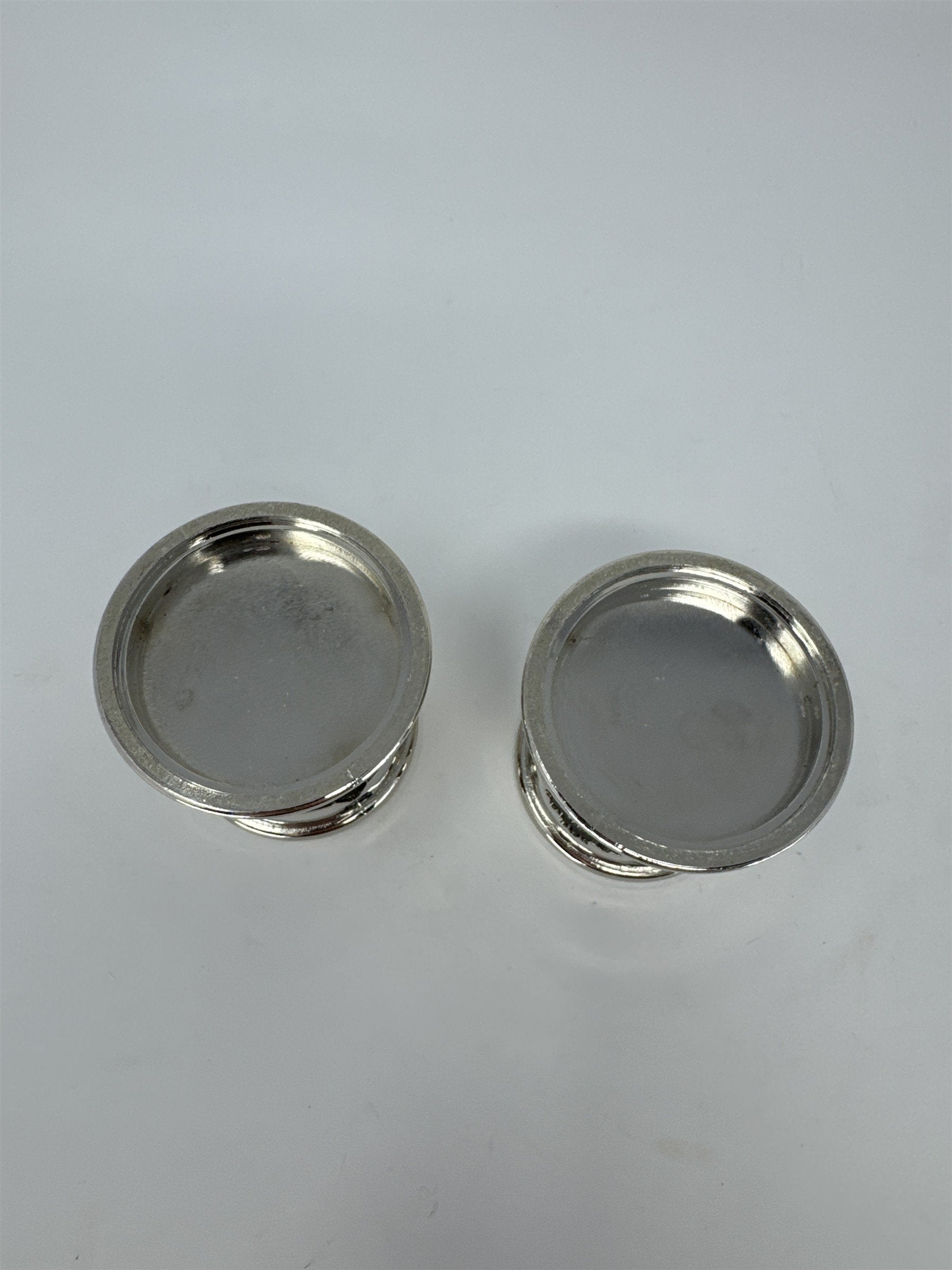 Vtg Silver Metal Votive Candle Holders Set 2 Snowflake Star Cutout Glass