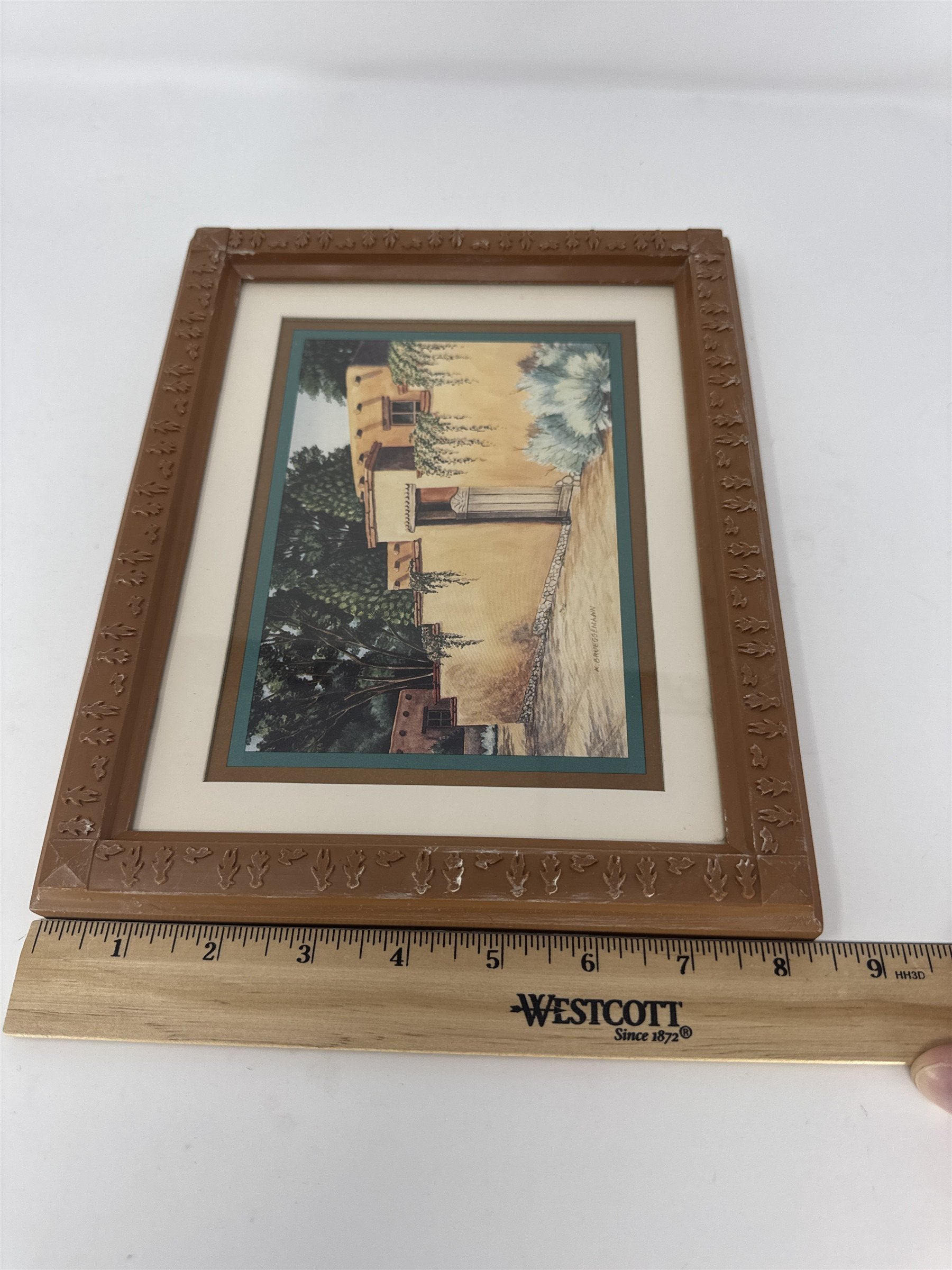 K. Brueggemann Southwest Adobe Courtyard Art Print Framed New Mexico Decor