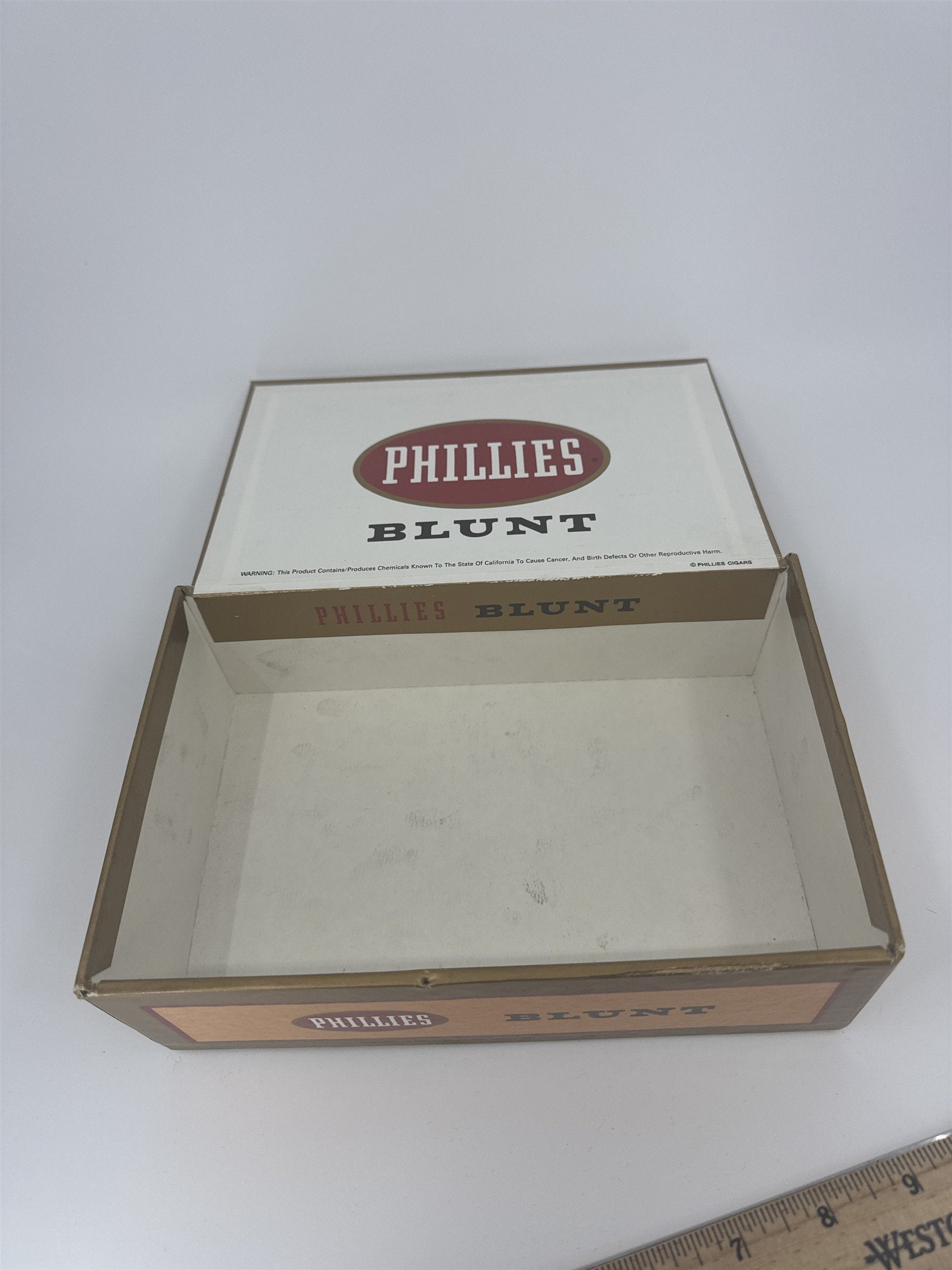 Phillies Blunt Empty Cigar Box Vintage Tobacco Advertising Storage Case 50ct