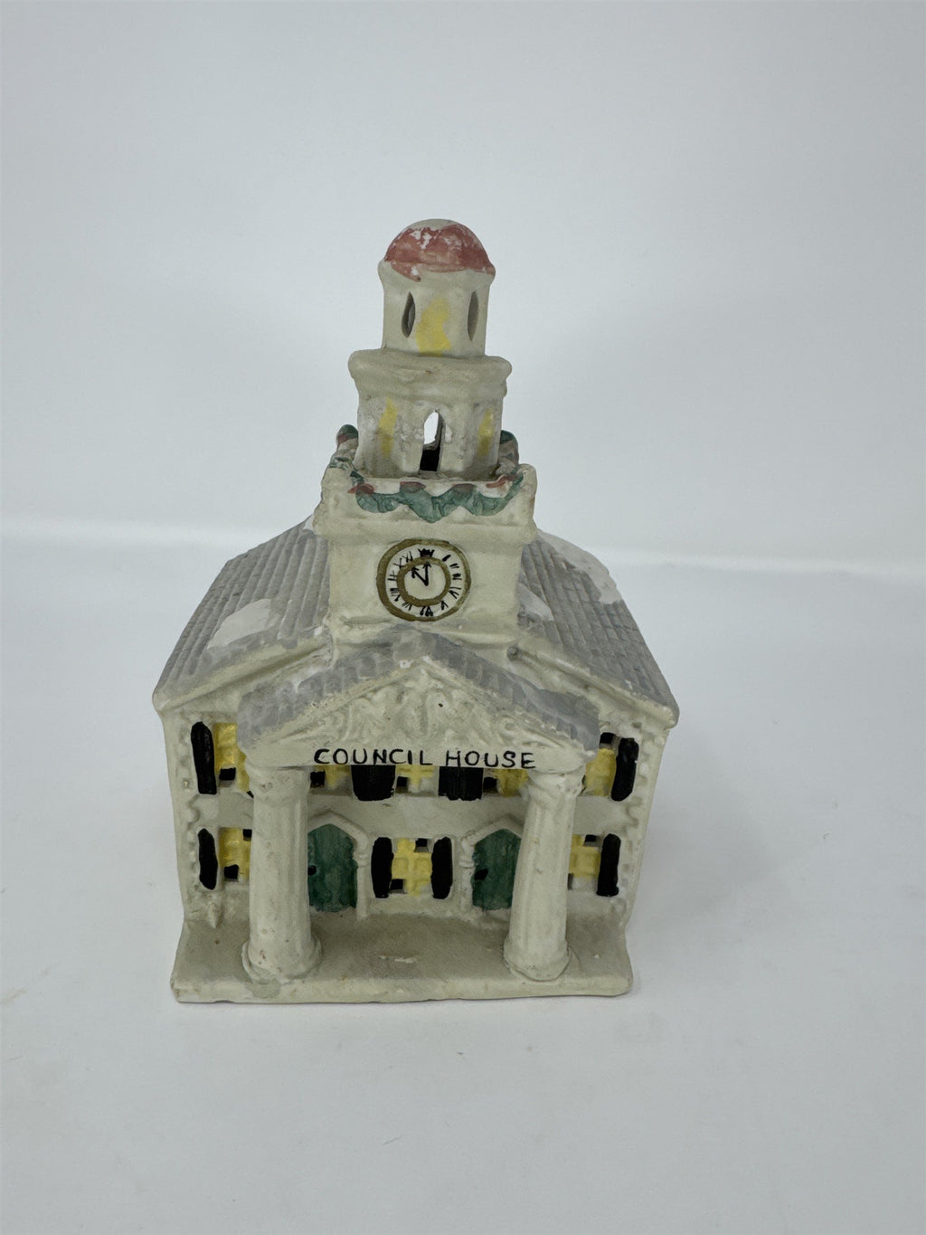 Vintage Mann Council House Ceramic Christmas Village Building MCMXCV 1995